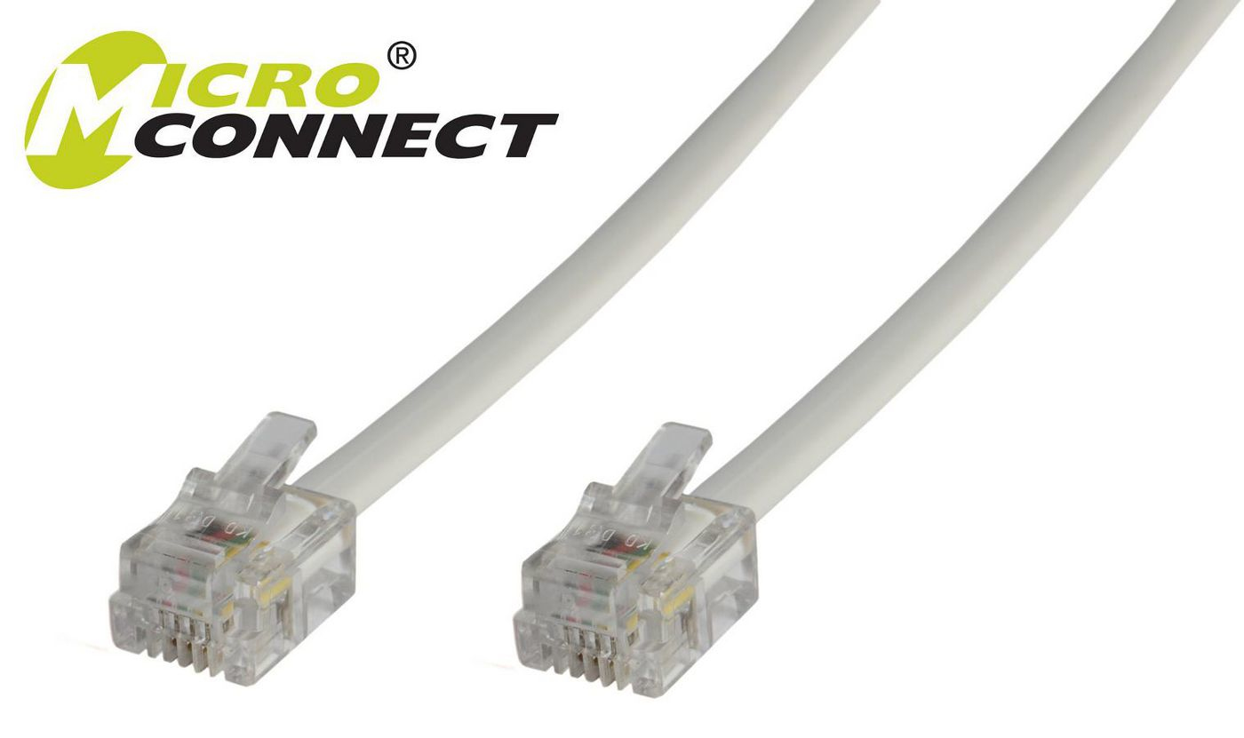 Microconnect RJ12/RJ12 2m Vit