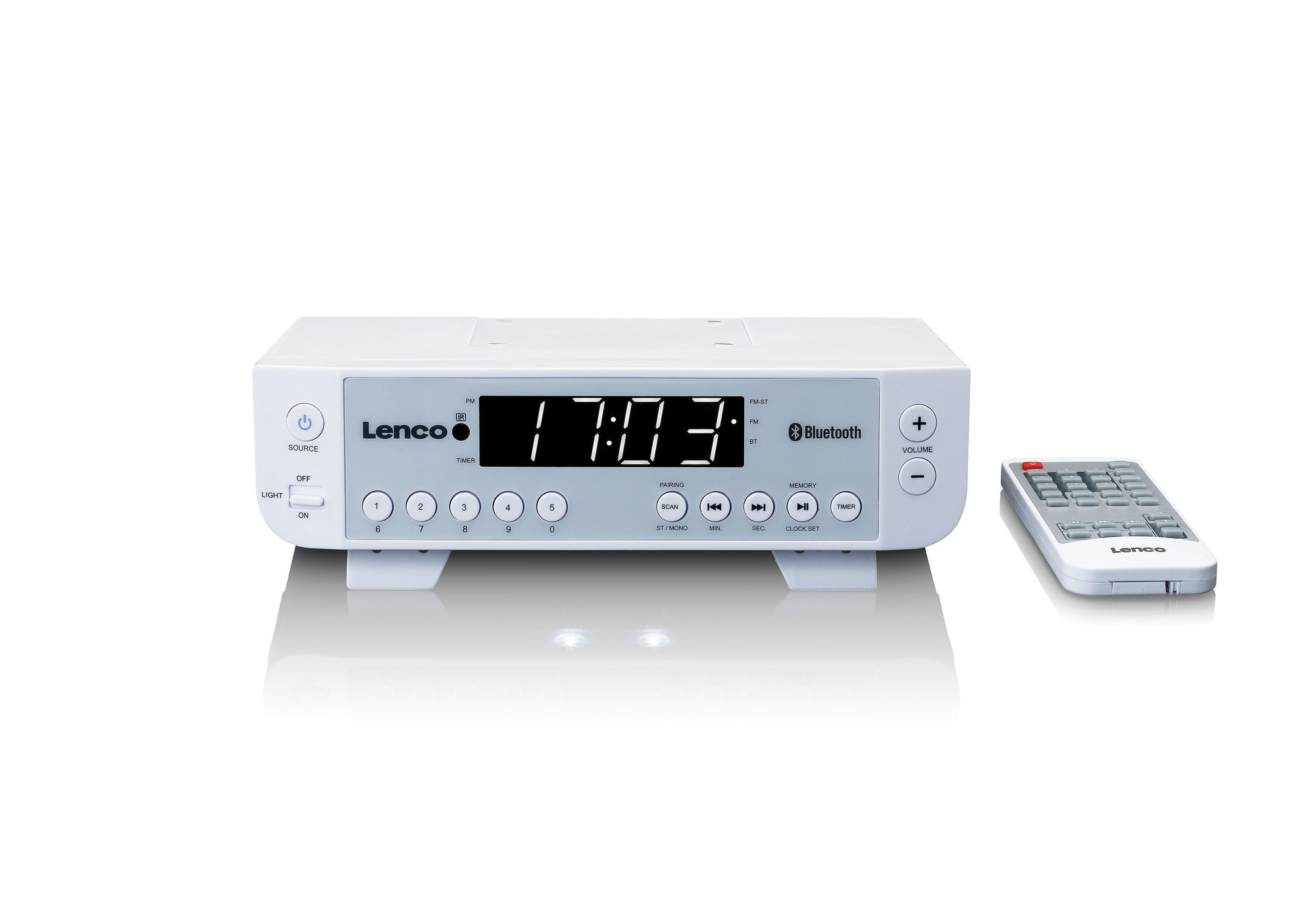 Lenco KCR-100 Klockradio Digital Vit