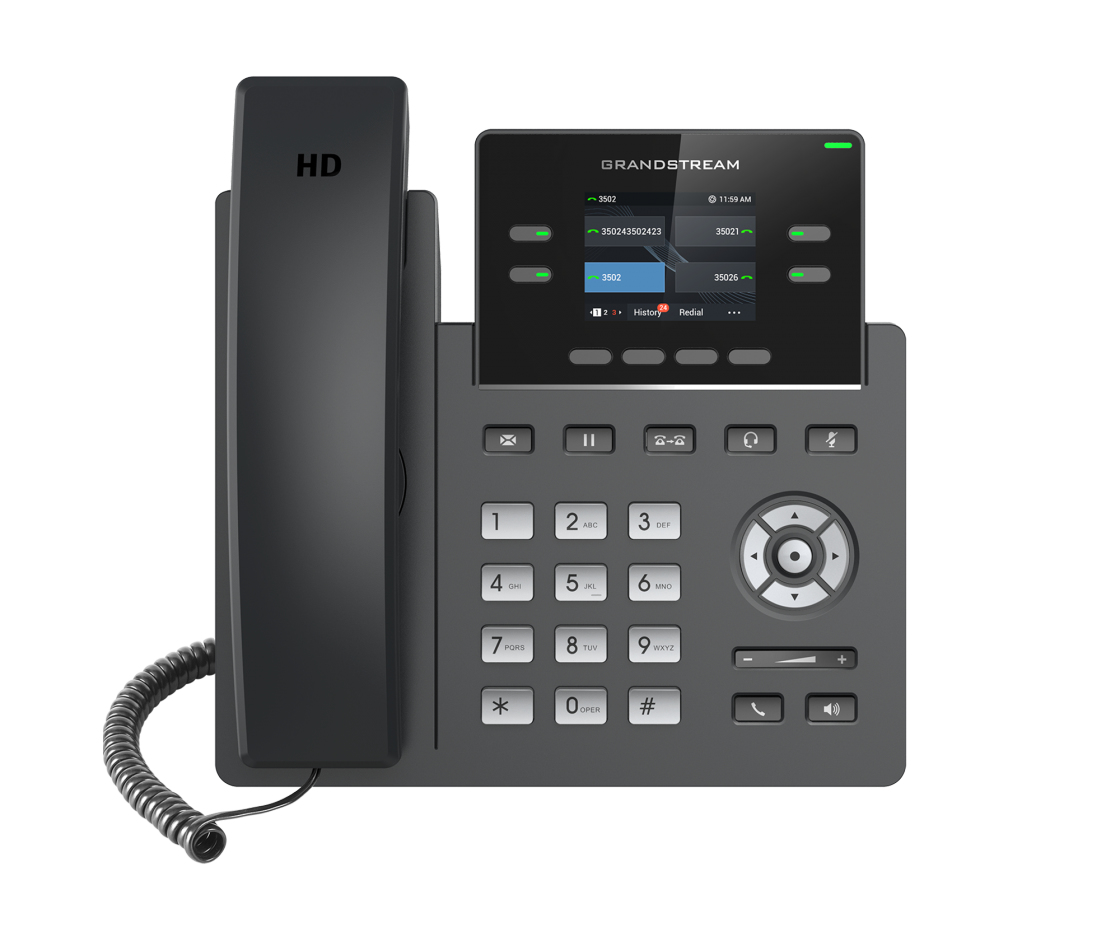 Grandstream Networks GRP2612P IP-telefoner Svart 2 linjer TFT