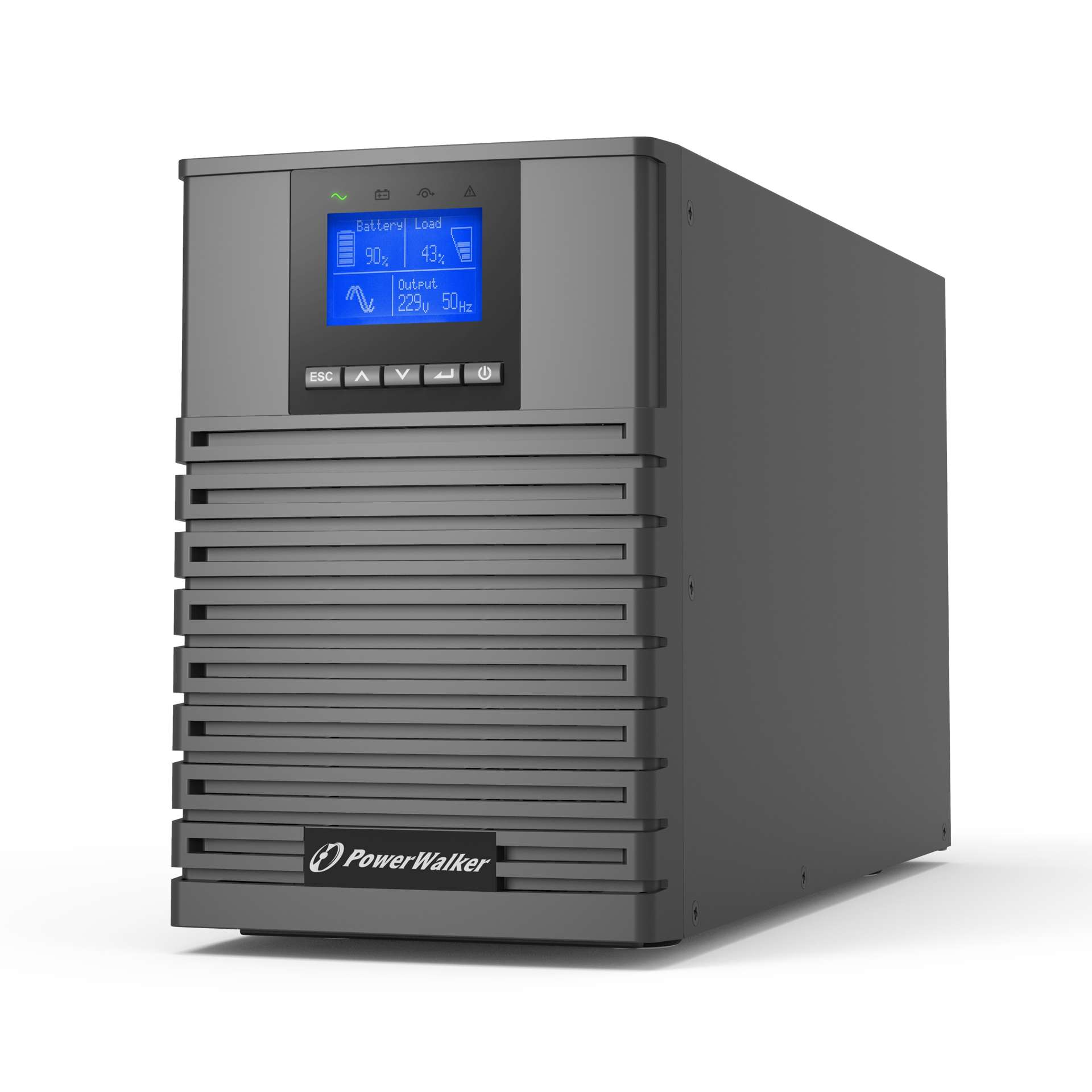 PowerWalker VFI 1000 ICT IoT strömskydd (UPS) Dubbelkonvertering (Online) 1 kVA 1000 W 4 AC-utgångar