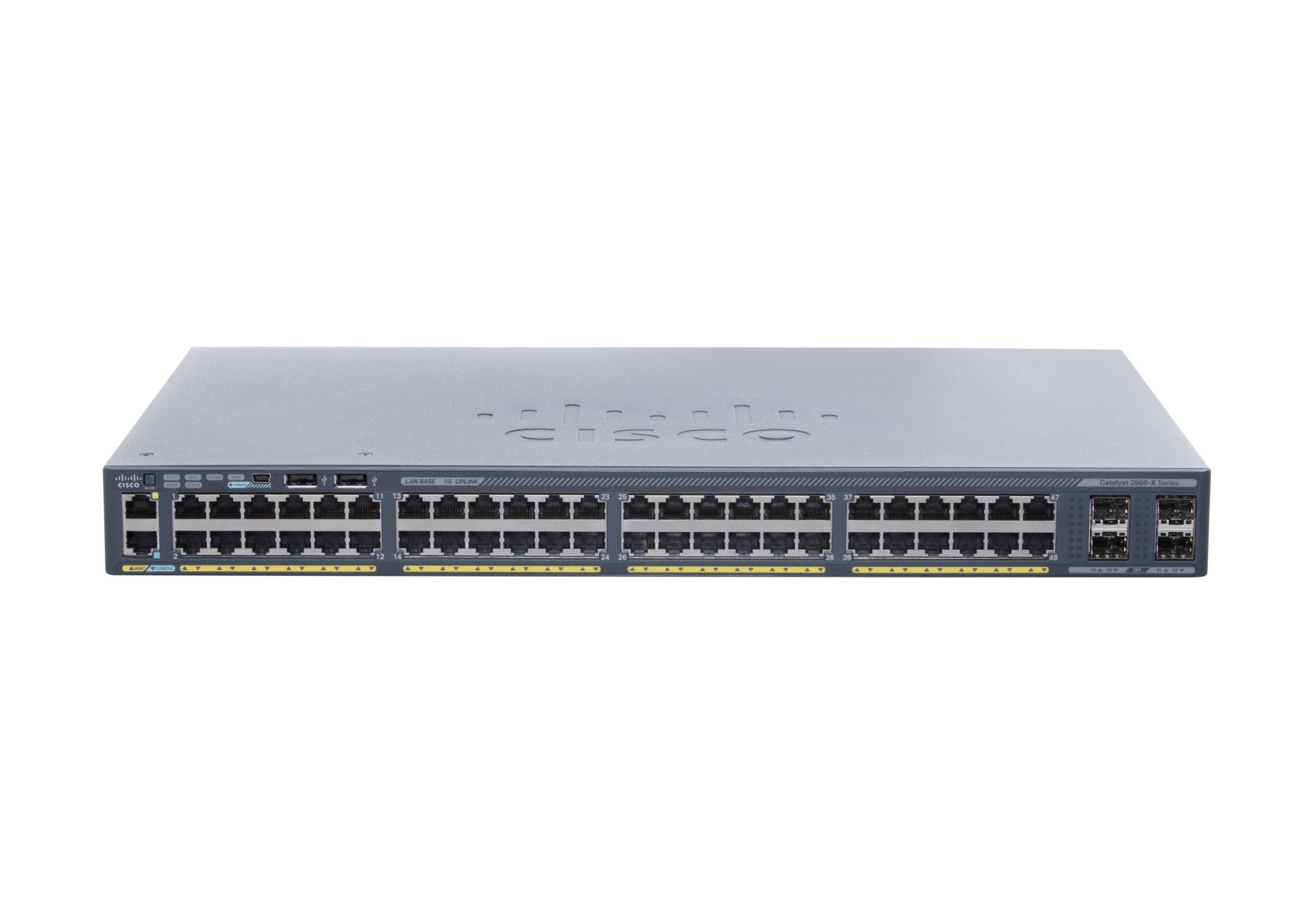 Cisco Catalyst WS-C2960X-48TS-L nätverksswitchar hanterad L2 Gigabit Ethernet (10/100/1000) 1U Svart