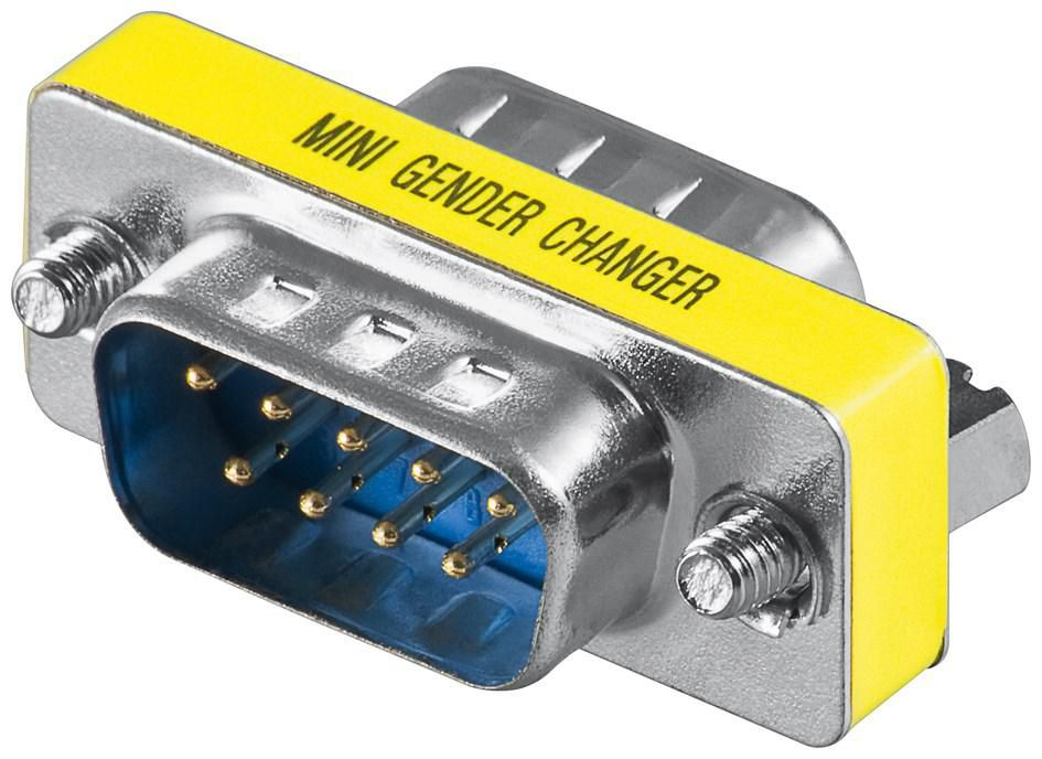 Microconnect MOD99 kabelomvandlare (hane/hona) DB9 Blå, Rostfritt stål
