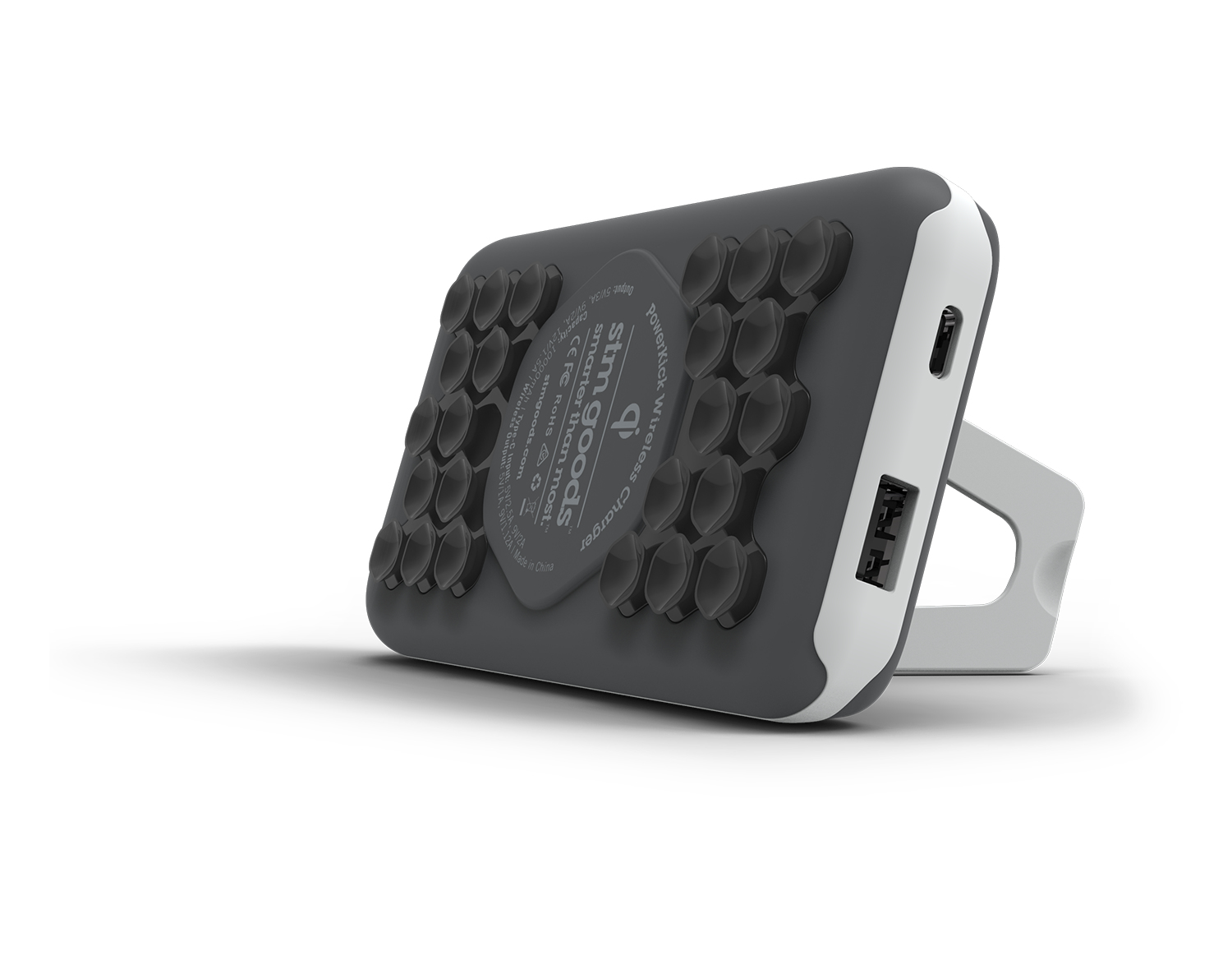 STM PowerKick Litium Polymer (LiPo) 10000 mAh Trådlös laddning Grå