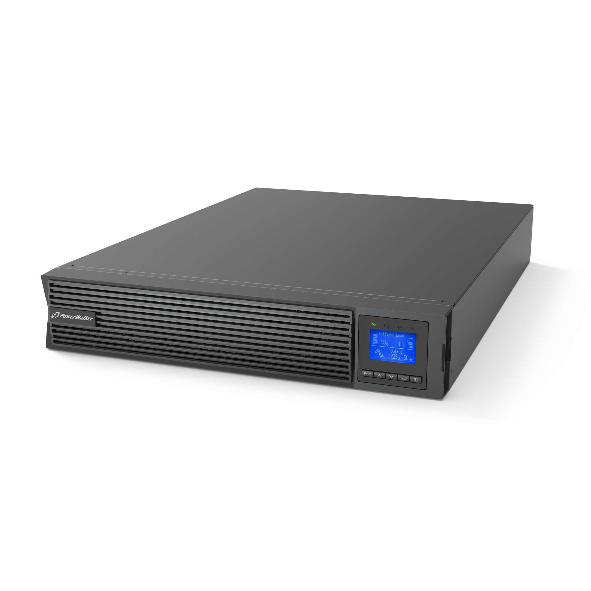 PowerWalker VFI 2000 ICR IoT strömskydd (UPS) Dubbelkonvertering (Online) 2 kVA 2000 W 8 AC-utgångar