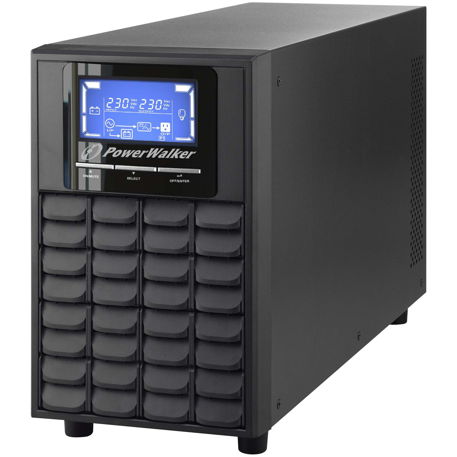 PowerWalker VFI 2000 C LCD UK strömskydd (UPS) Dubbelkonvertering (Online) 2 kVA 1600 W