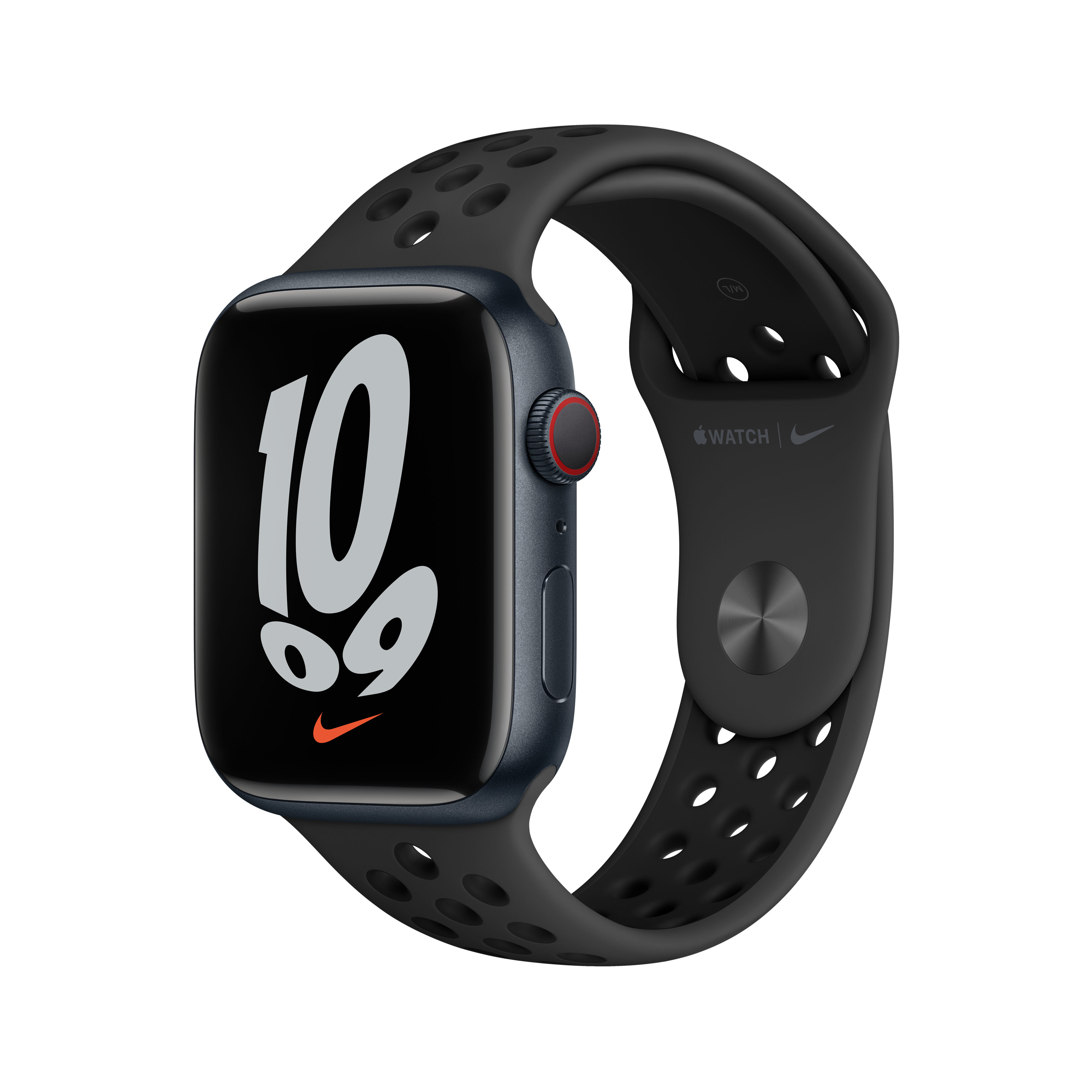 Apple Watch Nike Series 7 OLED 45 mm 4G Svart GPS