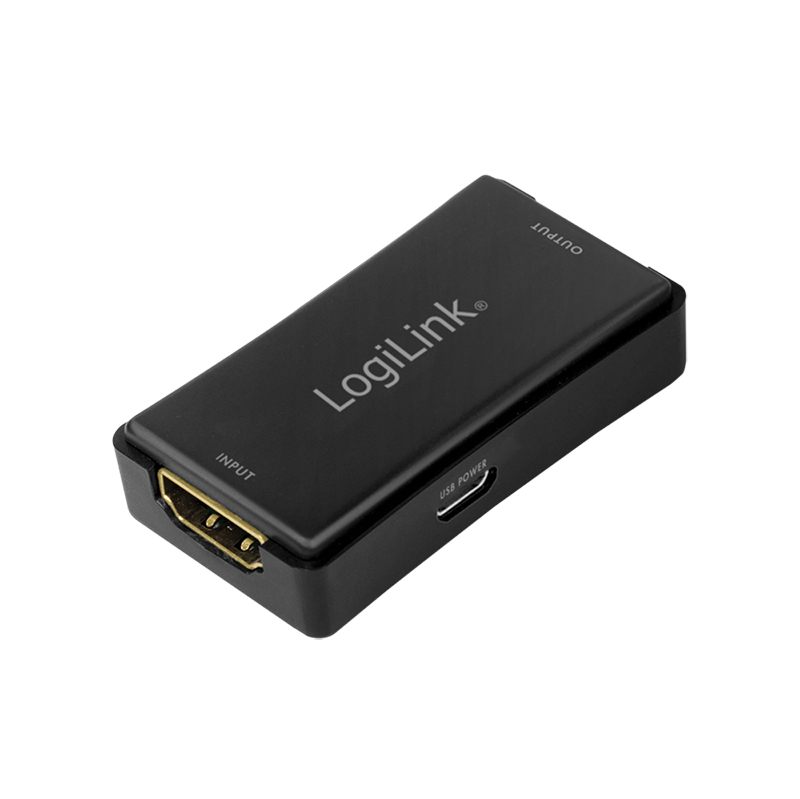 LogiLink HD0014 bryggor & repeaters Nätverksrepeater 18000 Mbit/s Svart
