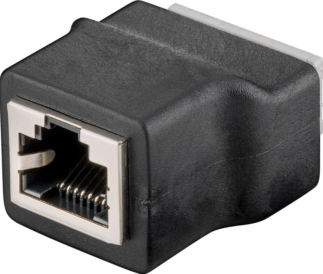 Microconnect RJ45 Female (8P8C) > 8-pin kabelkontakter Svart