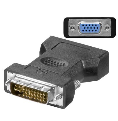 Microconnect MONAJ kabelomvandlare (hane/hona) DVI-I 24+5Pin HD15 Svart