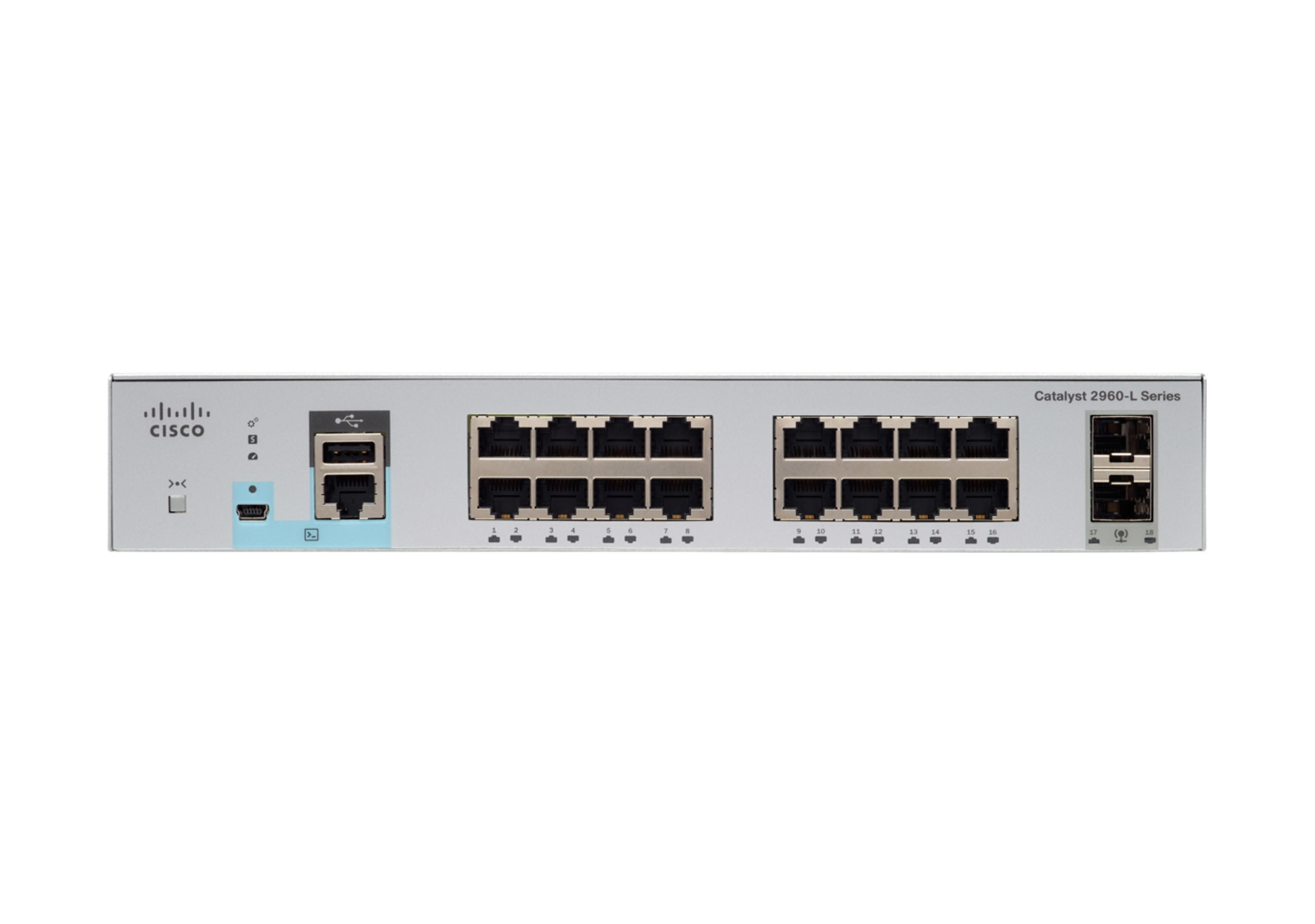 Cisco Catalyst 2960L-16TS-LL hanterad L2 Gigabit Ethernet (10/100/1000) 1U Grå