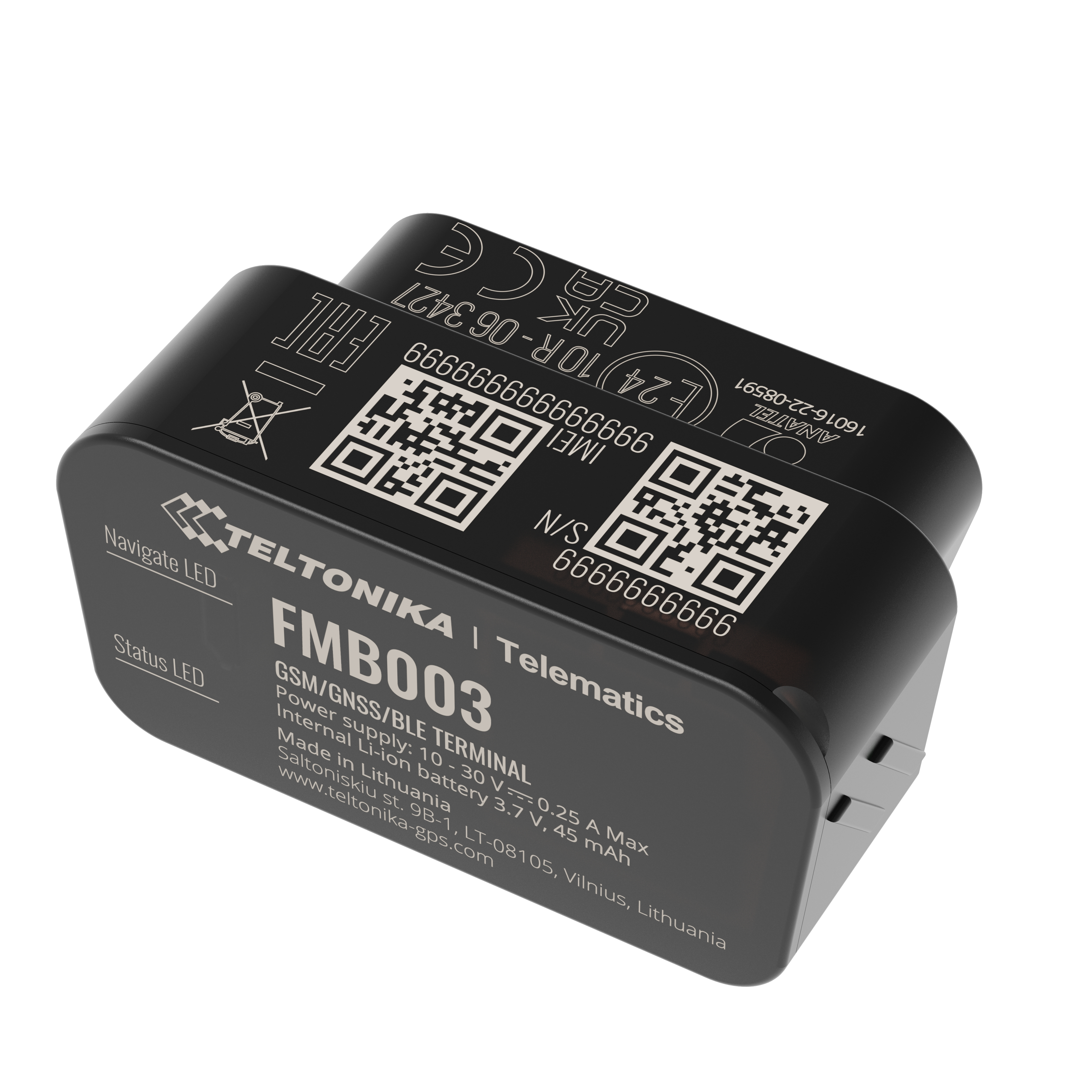 Teltonika FMB003 GPS-spårare Bil 0,128 GB Svart