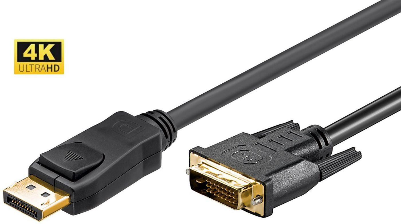 Microconnect DisplayPort - DVI 24+1 M-M 1m Svart