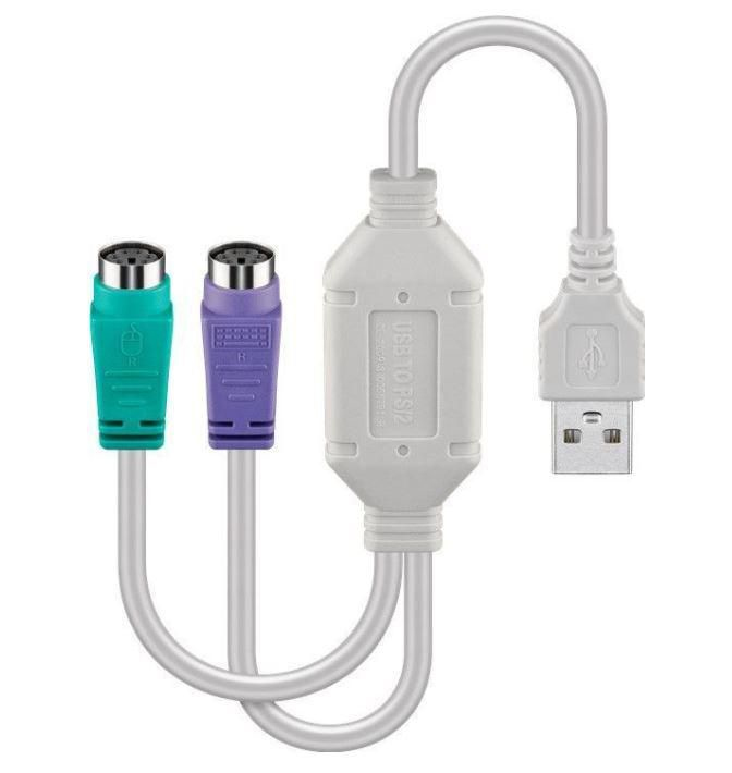 Microconnect USBA2XPS2 PS2-kablar 0,3 m 2x 6-p Mini-DIN USB A Vit