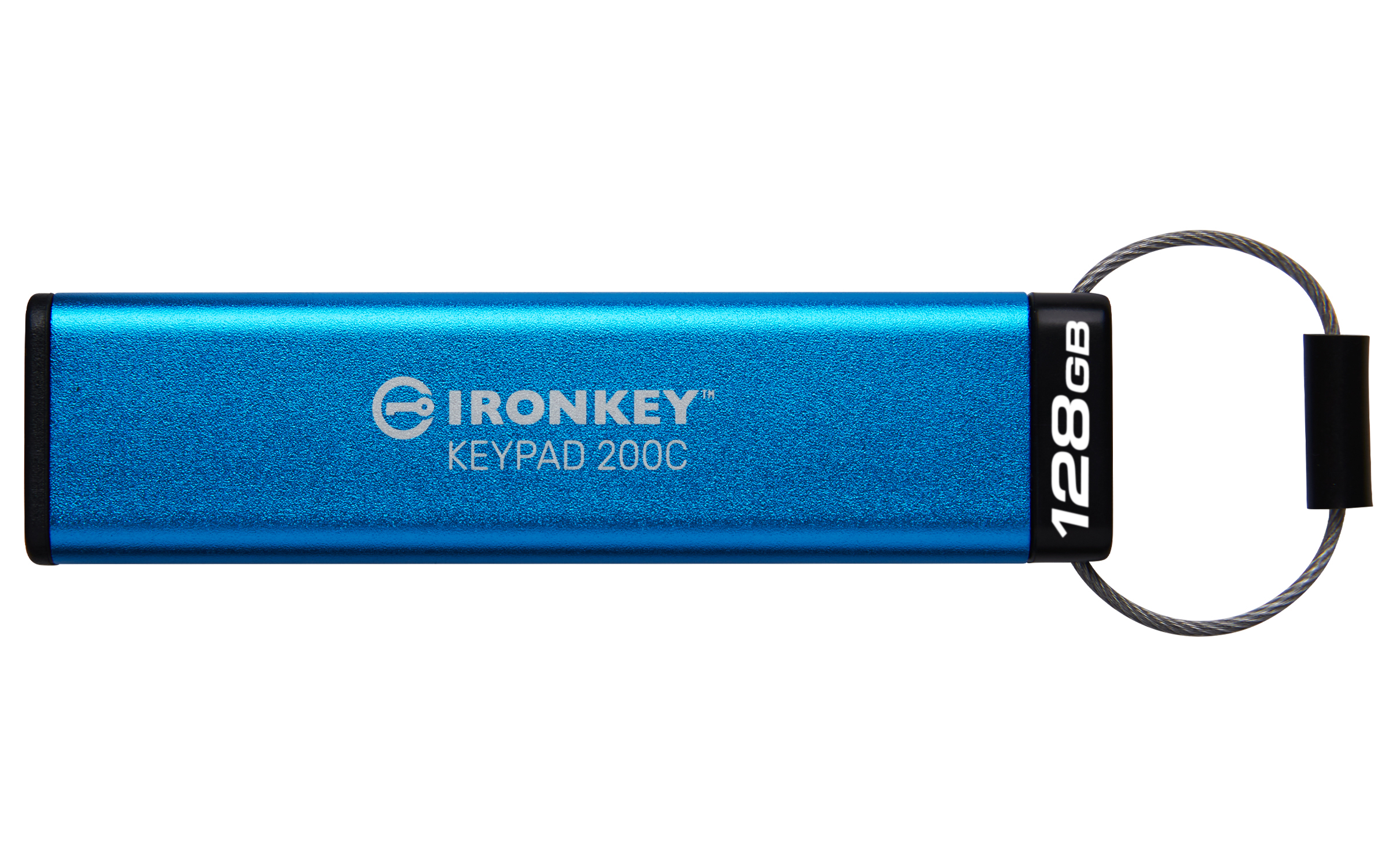 Kingston Technology IronKey Keypad 200 USB-sticka 128 GB USB Type-C 3.2 Gen 1 (3.1 Gen 1) Blå