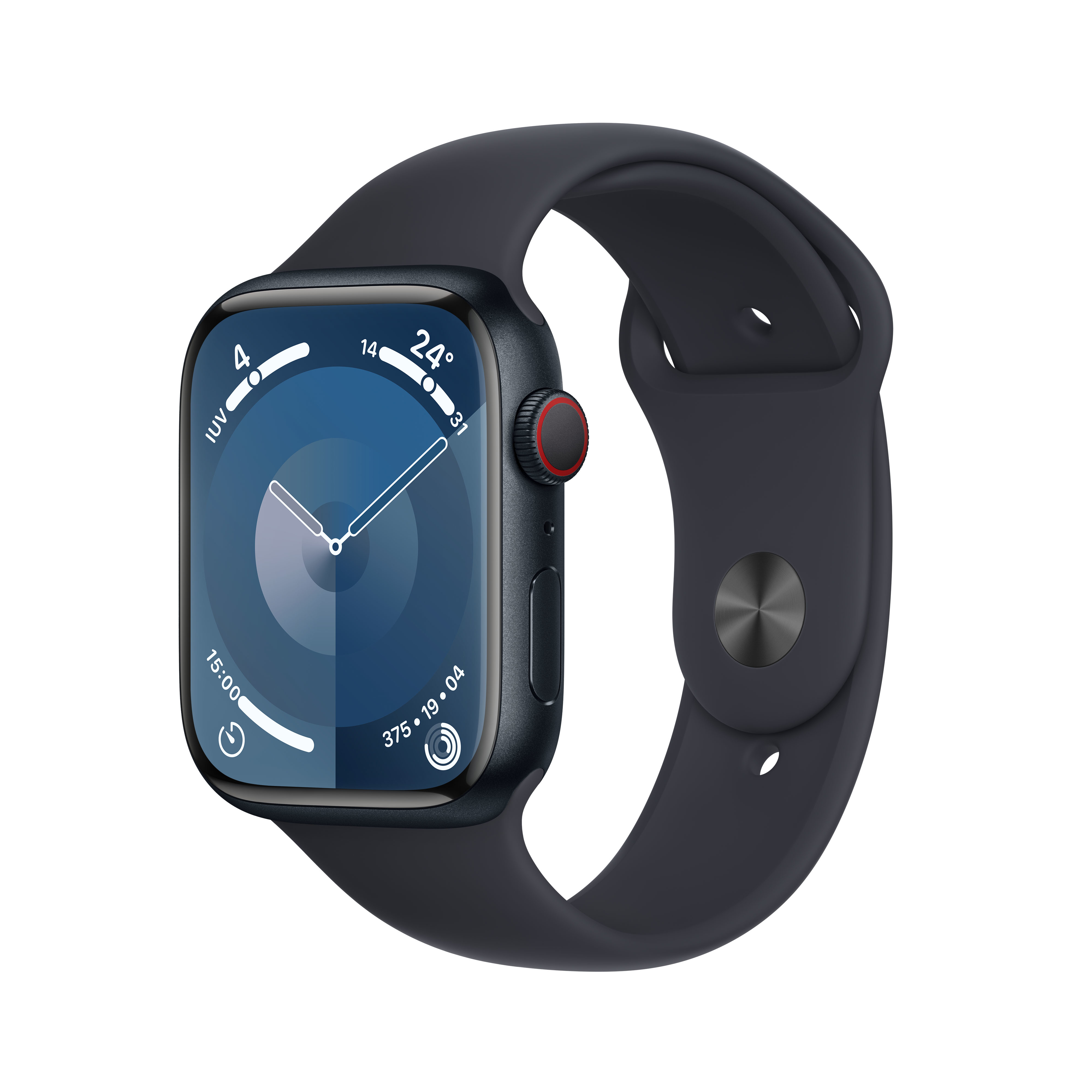 Apple Watch Series 9 9 45 mm Digital 396 x 484 pixlar Pekskärm 4G Svart Wi-Fi GPS