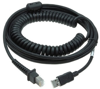Datalogic CABL USB TYPE A TPUW COILED PWR OFF TERMINAL 5M BLK PWR
