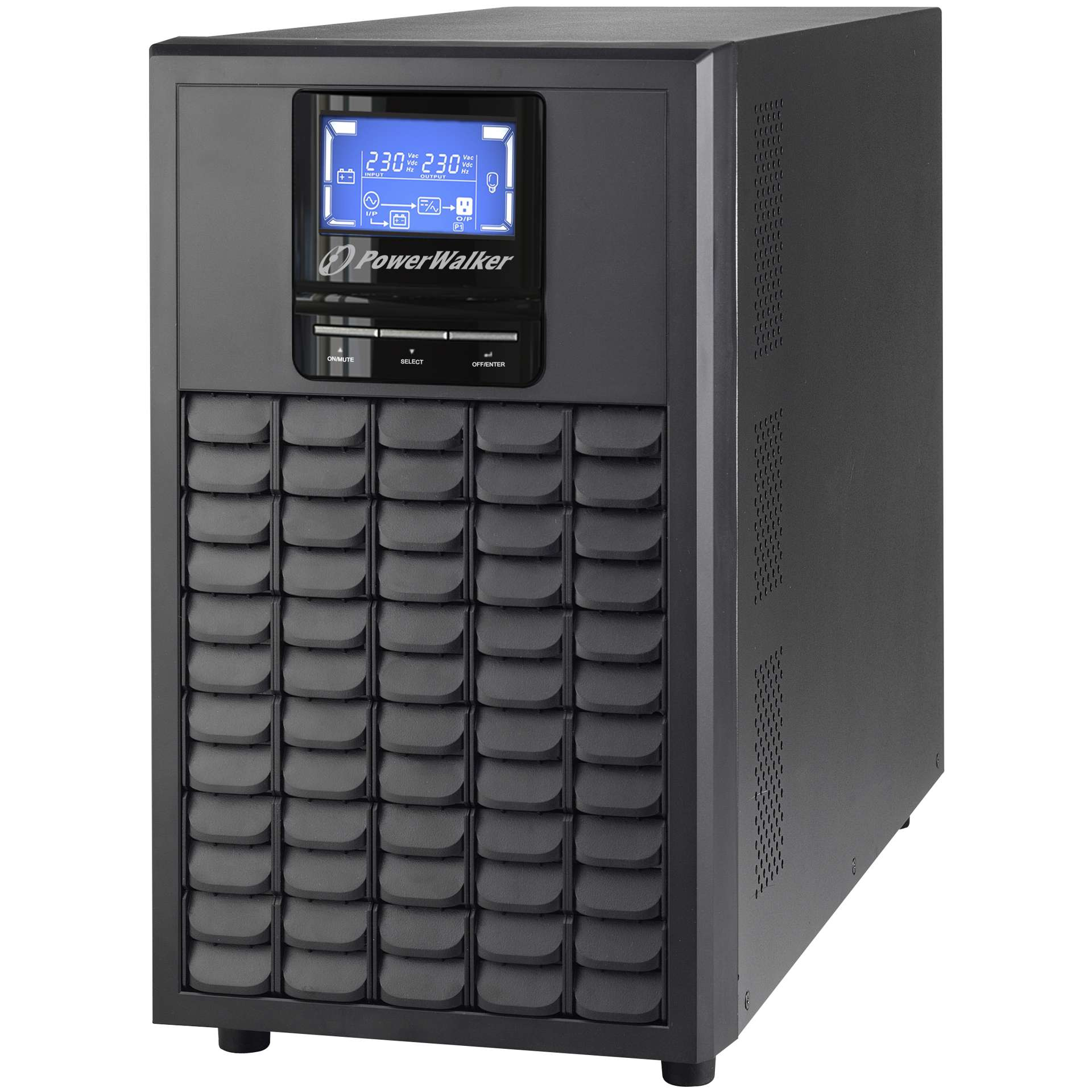 PowerWalker VFI 3000 C LCD UK strömskydd (UPS) Dubbelkonvertering (Online) 3 kVA 2400 W 4 AC-utgångar