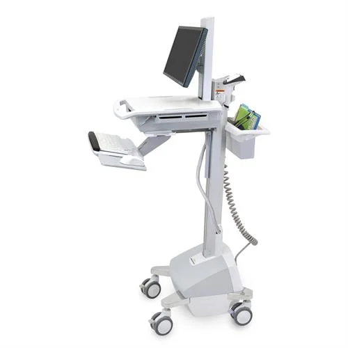 Ergotron StyleView EMR Cart with LCD Pivot, LiFe Powered, EU Gjuten aluminium, Grå, Vit Plattskärm Multimediavagn