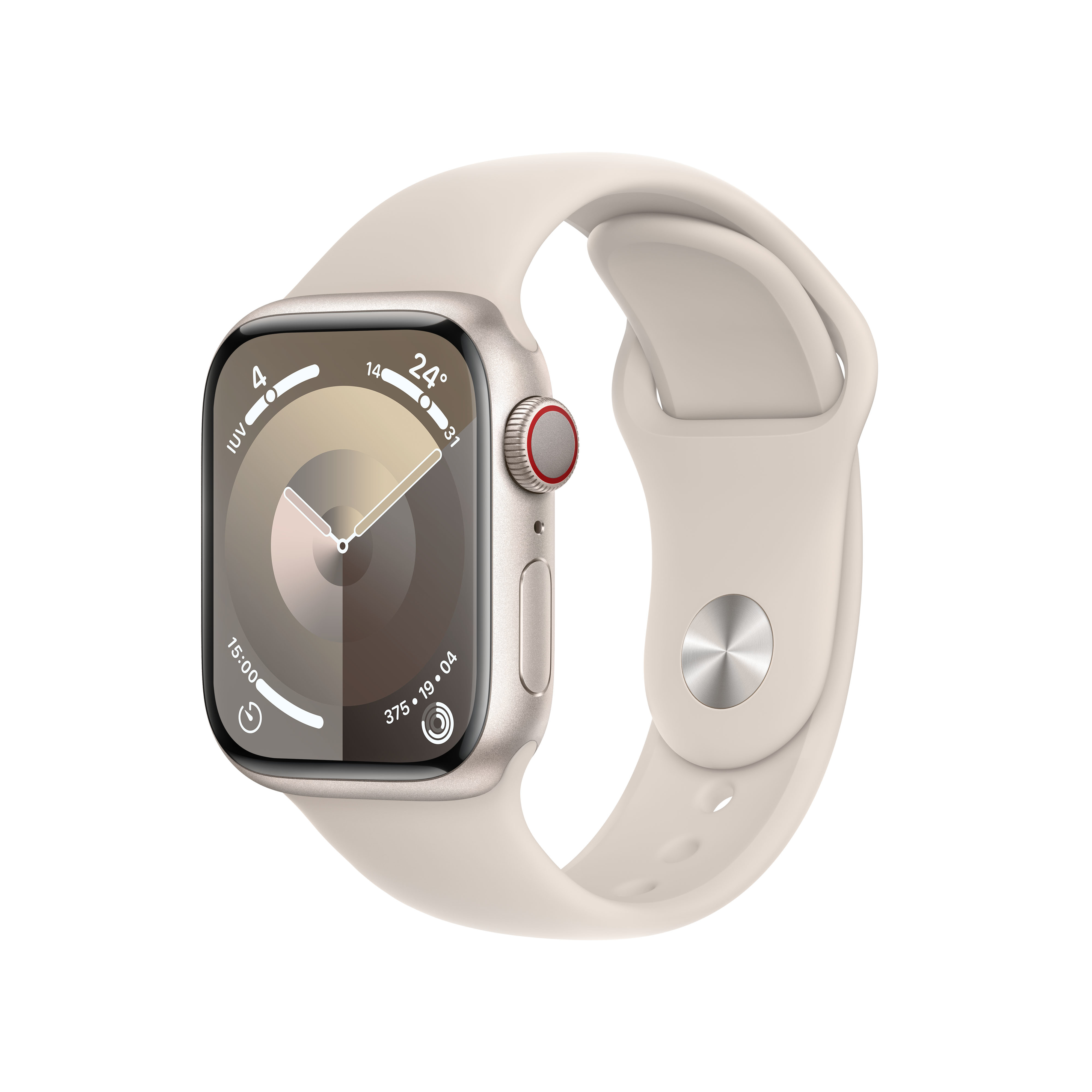 Apple Watch Series 9 41 mm Digital 352 x 430 pixlar Pekskärm 4G Beige Wi-Fi GPS