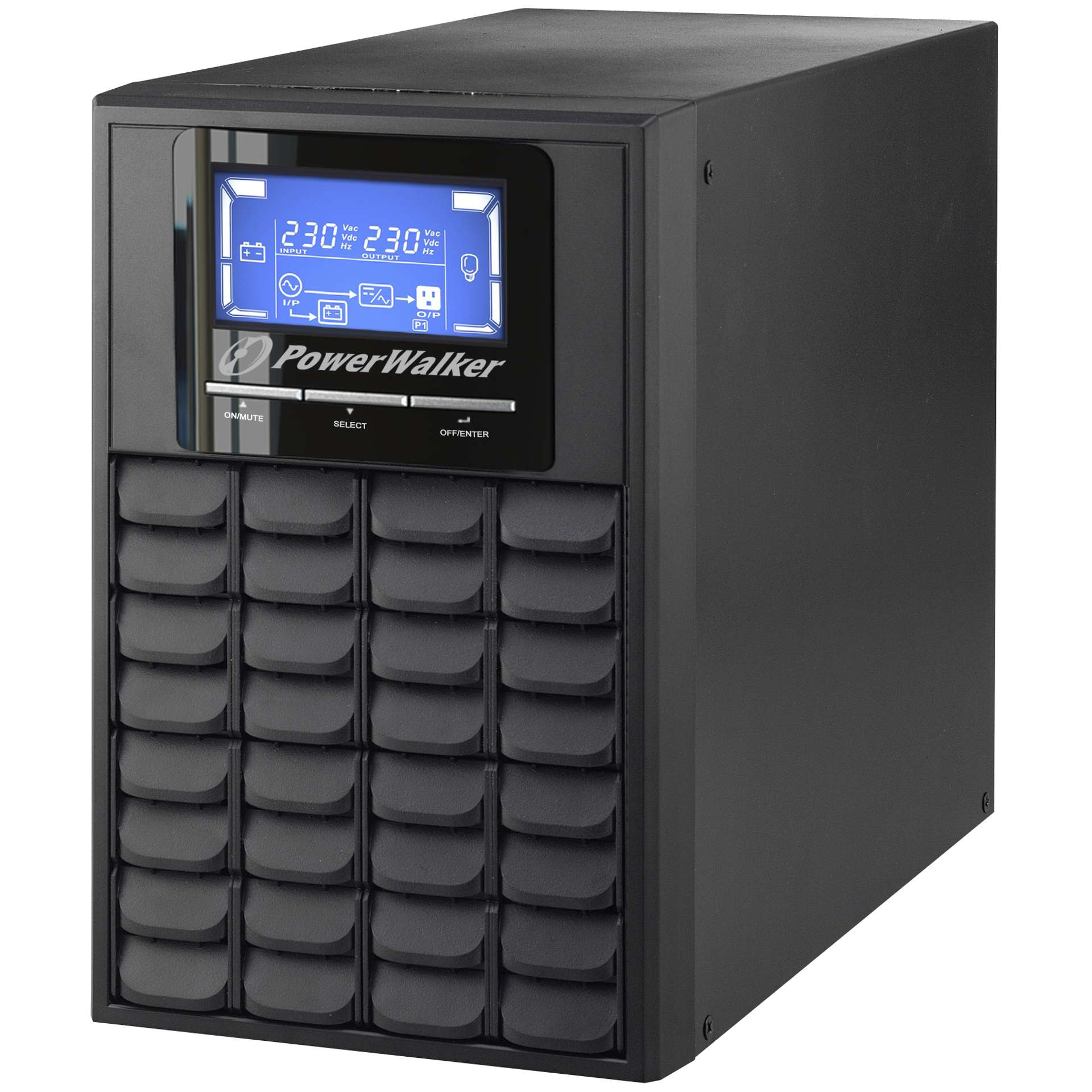 PowerWalker VFI 1000 C LCD UK strömskydd (UPS) Dubbelkonvertering (Online) 1 kVA 800 W 3 AC-utgångar