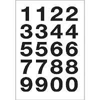 HERMA Numbers 20x18mm 0-9 weatherproof film transp. black 2 sh. självhäftade skyltar & symboler