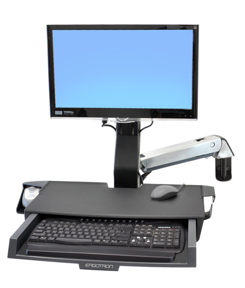 Ergotron StyleView Sit-Stand Combo Arm with Worksurface 61 cm (24') Vägg