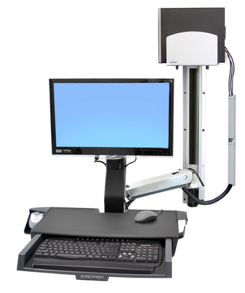 Ergotron StyleView Sit-Stand Combo System with Worksurface 61 cm (24') Vägg