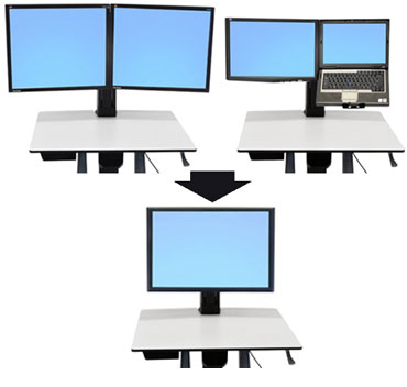 Ergotron WorkFit Convert-to-Single HD Kit from Dual or LCD & Laptop 76,2 cm (30') Bord