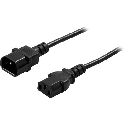 Deltaco DEL-113A strömkablar Svart 3 m C14 coupler