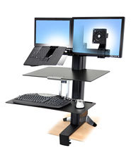 Ergotron WorkFit-S, LCD & Laptop with Worksurface+ Svart Multimediastativ