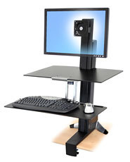 Ergotron WorkFit-S, Single HD with Worksurface+ Svart Multimediastativ