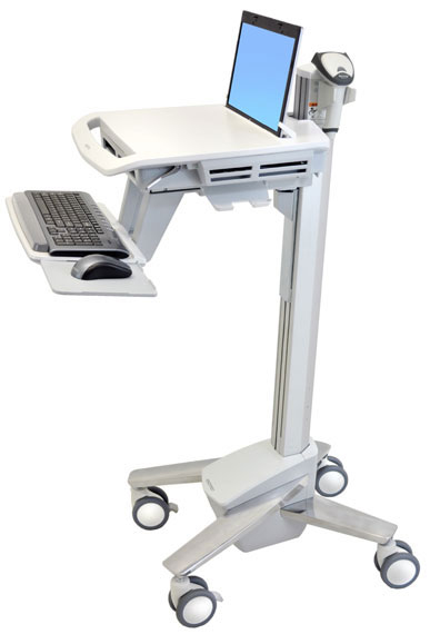 Ergotron StyleView EMR Laptop Cart, SV40 Gjuten aluminium, Grå, Vit Bärbar dator Multimediavagn