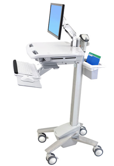 Ergotron StyleView EMR Cart with LCD Arm Vit Plattskärm Multimediavagn