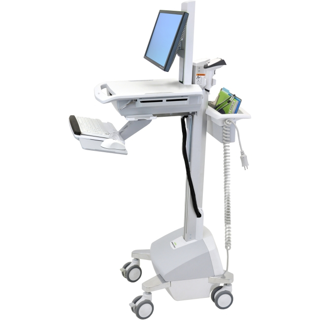 Ergotron StyleView EMR, SLA Powered, EU Gjuten aluminium, Grå, Vit Multimediavagn