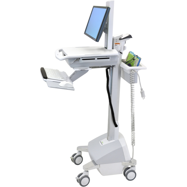 Ergotron StyleView EMR, LiFe Powered, EU Gjuten aluminium, Grå, Vit Multimediavagn