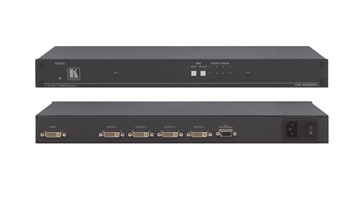 Kramer Electronics 1:4 DVI linjeförstärkare för video Svart
