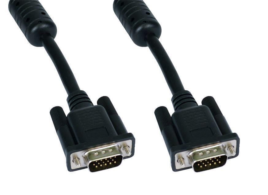 Cables Direct 1m SVGA VGA-kabel VGA (D-Sub) Svart, Silver