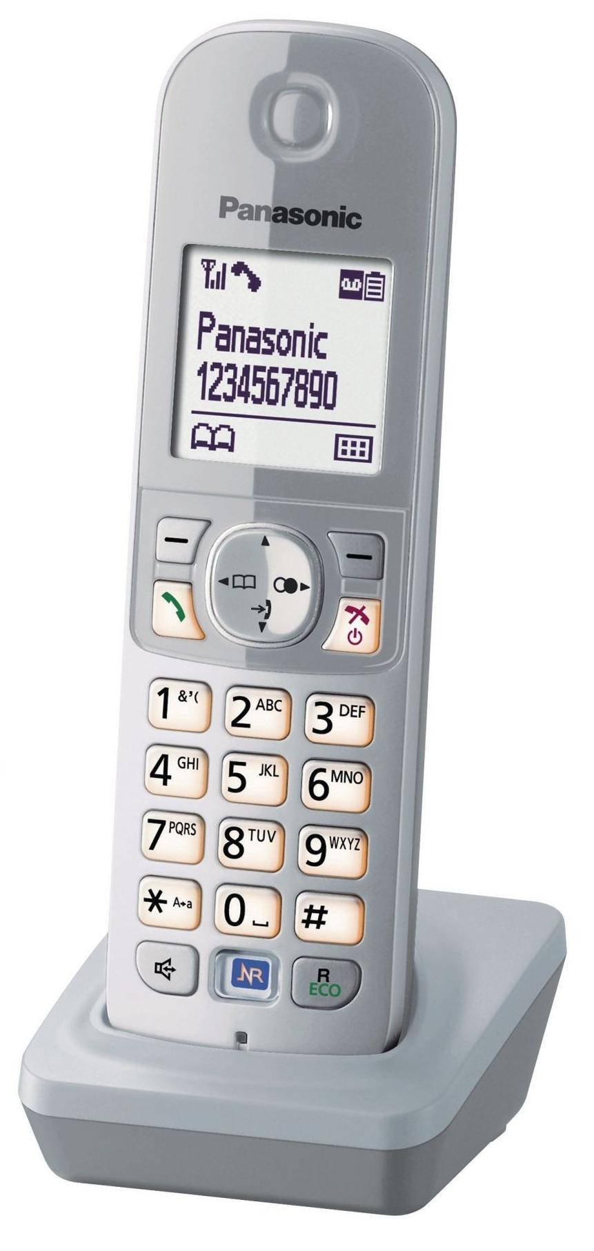 Panasonic KX-TGA681 DECT-telefon Namn och uppringnings-ID Silver