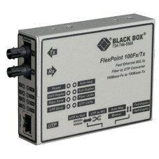 Black Box LMC213A-SMSC-R2 mediakonverterare för nätverk 100 Mbit/s 1300 nm Enkelläge Svart, Vit