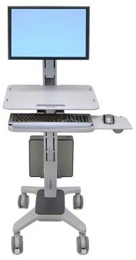Ergotron WorkFit C-Mod, Single Display Sit-Stand Workstation 68,6 cm (27') Grå Golv