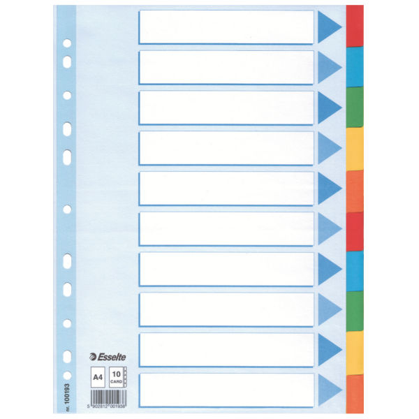 Esselte Multicoloured Card Divider avdelare Multifärg 1 styck
