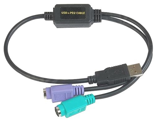 Datalogic ADP-203 Wedge to USB Adapter PS2-kablar 0,5 m 2x 6-p Mini-DIN USB A Svart