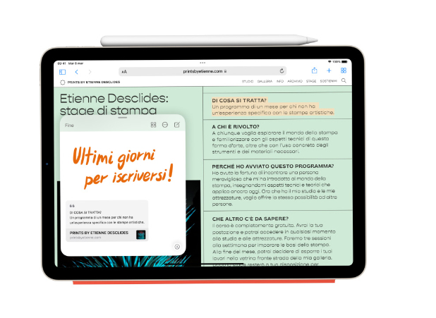 Apple Pencil e Magic Keyboard. Accessori indispensabili.