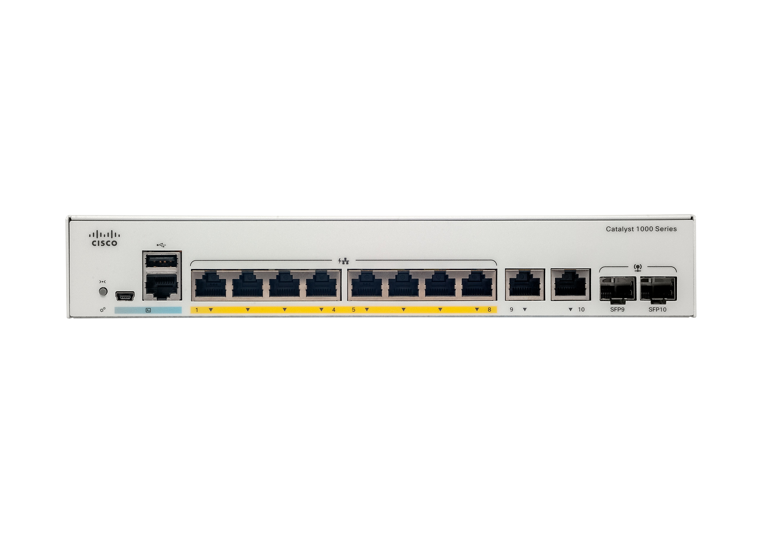 Cisco Catalyst 1000-8T-2G-L Network Switch, 8 Gigabit Ethernet (GbE) Ports, 2x 1G SFP/RJ-45 Combo Ports, Fanless Operation