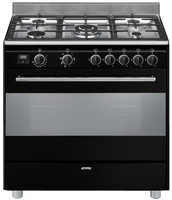 Smeg Concert BG91N2 four et cuisinière Gaz Noir, Acier inoxydable A
