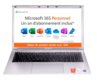 Thomson NEO 15 N15V2C4SL128MS notebook N4020 Ordinateur portable 39,6 cm (15.6&quot;) Full HD Intel® Celeron® 4 Go DDR4-SDRAM 128 Go eMMC Wi-Fi 5 (802.11ac) Windows 11 Gris