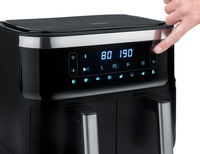 Severin FR 2453 Double 3,25 L Autonome 2850 W Friteuse d’air chaud Noir, Argent