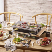 LAGRANGE Elegance raclette 8 personne(s) 1100 W Platine, Acier inoxydable, Bois