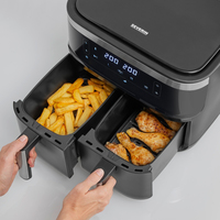 Severin FR 2453 Double 3,25 L Autonome 2850 W Friteuse d’air chaud Noir, Argent