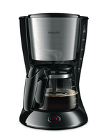 Philips Daily Collection Cafetière avec verseuse en verre, noir et métal